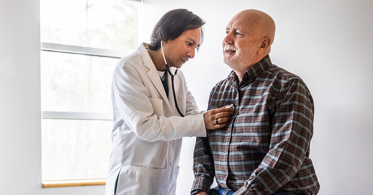 man at doctors appointment